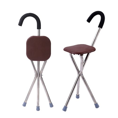 عكاز من الفولاذ المقاوم للصدأ مع كرسي-KL-FS904