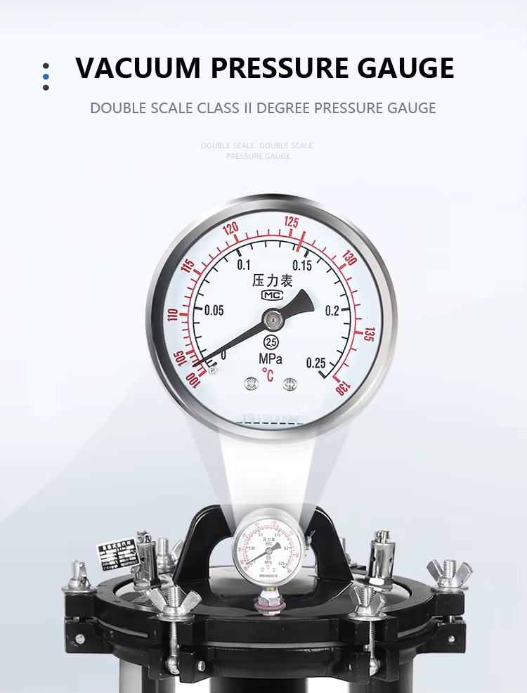 280D Esterilizador de vapor portátil 18L para autoclave de instrumentos médicos